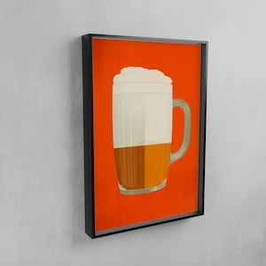 Impressão de arte de carrinho de bar moderno, pôster de cerveja minimalista, decoração de bar retrô para casa, pôster de cozinha pop art, decoração de parede de caverna de homem