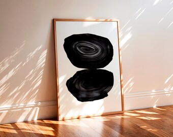 Wabi Sabi Art Print, Abstract Ink Painting, Japandi Zen Decor