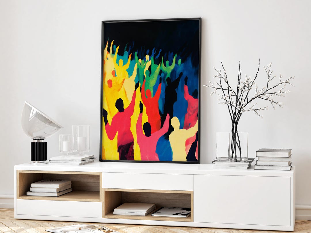 Colorful Abstract People Art Print, Modern Silhouette Poster - Etsy