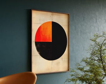 Bauhaus Print, Minimalist Geometric Art, Mid Century Modern Poster