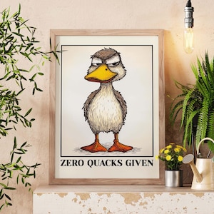 Funny Duck Art Print: Sassy Cubicle Decor for Animal Lovers