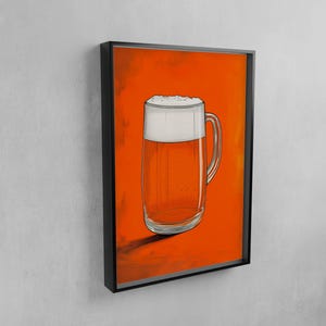 ビールポスター、レトロなバーカートアート、ヴィンテージポップアートビールポスター、男の隠れ家の壁飾り、ホームバープリント、ミニマリストドリンクアートワーク