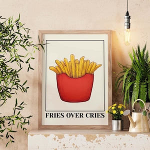 Lámina de arte pop preppy, arte mural con frases divertidas, póster retro motivacional, decoración de pared de cocina con un toque de fantasía, decoración estética del hogar