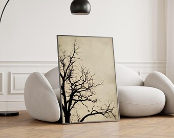 Wabi Sabi Baum Kunstdruck, Japandi Zen Wohnkultur