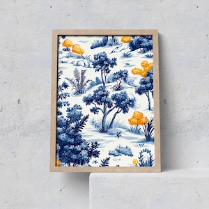 Stampa artistica da parete Chinoiserie, poster Toile de Jouy Landscape, stampa botanica da parete vintage per decorazioni Cottagecore, decorazioni eclettiche per la casa