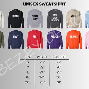 Custom Purple Floral Sweatshirt, Custom Text Hoodie, Personalized Toile Gift, Custom Name, Spirit Matching Sweatshirt image 13