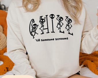 Dancing Skeleton Sweatshirt, Funny Halloween Hoodie, Spooky Party, Sarcastic Gift for Her, Him