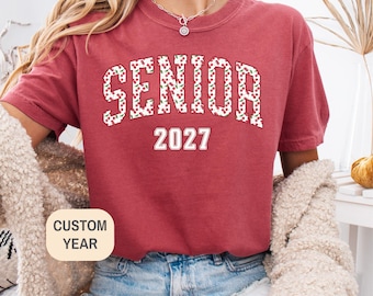 Cherry Senior 2027 Shirt, Comfort Colors® Grad Tee, Custom Year Graduation Gift