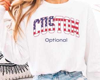 Custom USA Flag Shirt, Comfort Colors® Personalized Patriotic T-shirt, July 4th Matching Name Gift