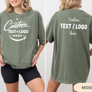Custom Logo Shirt, Comfort Colors® Personalized Text Tee, Vintage Group Matching, Team Gift image 2