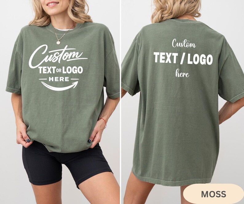 Custom Logo Shirt, Comfort Colors® Personalized Text Tee, Vintage Group Matching, Team Gift image 2