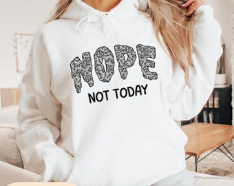 Black Lace Nope Sweatshirt, Sarcastic Funny Saying Hoodie, Vintage Goth Halloween Gift for Her