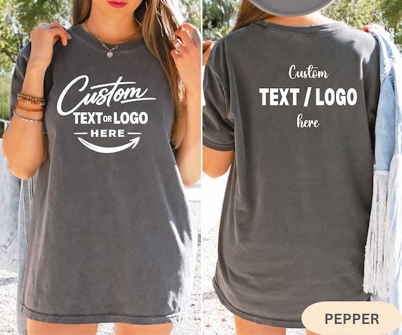 Custom Logo Shirt, Comfort Colors® Personalized Text Tee, Vintage Group Matching, Team Gift