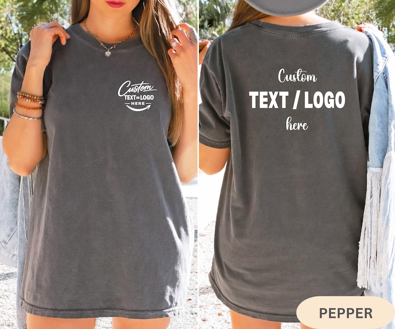 Custom Logo Shirt, Comfort Colors® Personalized Text Tee, Vintage Group Matching, Team Gift image 4