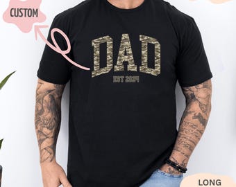 Custom Comfort Colors® Camo Dad Shirt: Personalized Hunting Tee, Customizable Camp Lover Gift