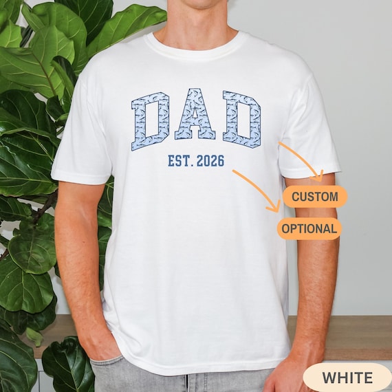 Custom Comfort Colors® Dad Est Year Shirt, Personalized Father's Day Gift, Fishing Tee