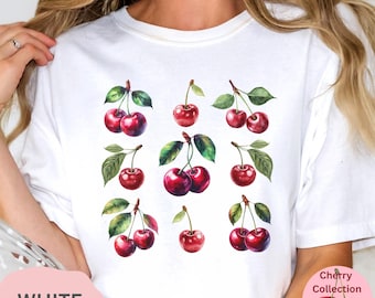 Comfort Colors® Cherry Shirt: Vintage Summer Tee, Girly Fruit Graphic Gift