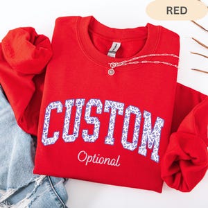 Custom Purple Floral Sweatshirt, Custom Text Hoodie, Personalized Toile Gift, Custom Name, Spirit Matching Sweatshirt image 9