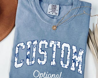 Custom Star Pattern Shirt, Comfort Colors® Custom Text Spirit Tee, Unisex Personalized Name Gift