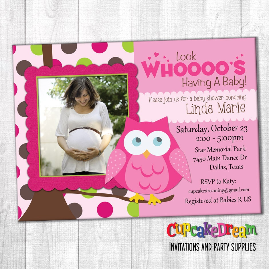 Girl Baby Shower Invitation Owl Baby Shower Etsy