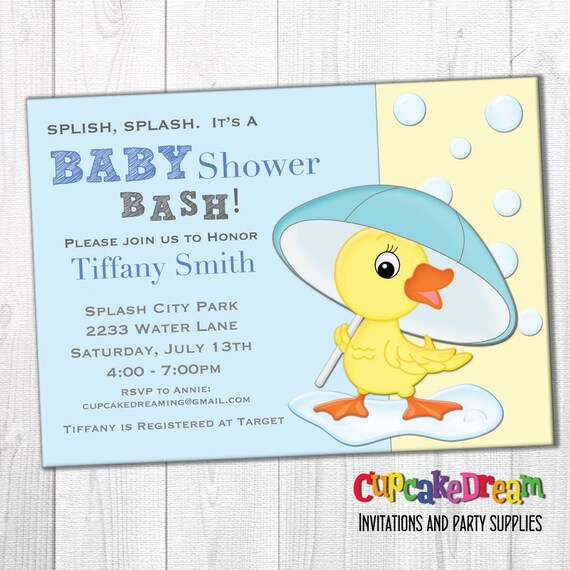 Boy Baby Shower Invitation Duck Baby Shower By Cupcake Dream Boy Baby Shower Invitation Duck Baby Shower By Cupcake Dream
