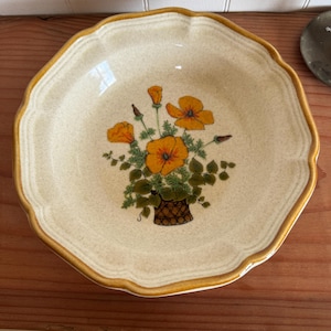 Vintage Mikasa Soup Salad Cereal Bowls in Petunias Design - Set of 2