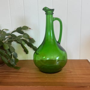 Emerald Green Glass Long Neck Bottle Decanter
