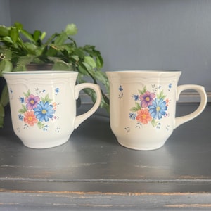 Vintage Provincial Bouquet Ceramic Mug (Set of 2)