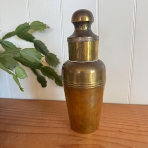 Vintage Mid Century Art Deco Brass Plated Cocktail Shaker