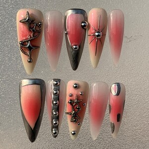 Pink Nail,Nail Art,Nail Polish,Nail Design,Nail Press On,Acrylic Press On,Gifts For Her