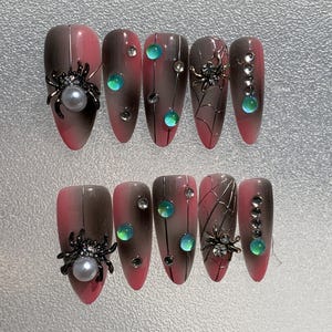 Red Nail,Nail Art,Nail Polish,Nail Press On Diamond,Nail Handmade,Nail Art Supplies,Acrylic Press On,Gifts For Her