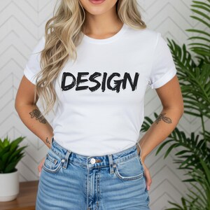 Bella Canvas 3001 mockup | Bella Canvas white shirt mock up | T-shirt mock up | Model mock up | Bella Canvas 3001 mockups | Trendy Mocks