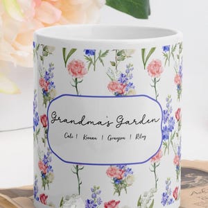 Custom Birth Flower Mug – Mom’s Garden, Nanny’s Garden | Personalized Gift for Mother’s Day, Grandma, or Mom | 11oz, 15oz, 20oz