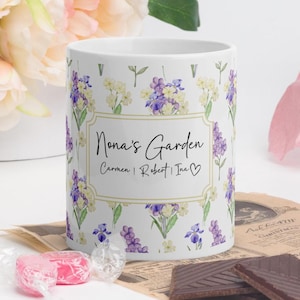 Custom Birth Flower Mug – Mom’s Garden, Nanny’s Garden | Personalized Gift for Mother’s Day, Grandma, or Mom | 11oz, 15oz, 20oz