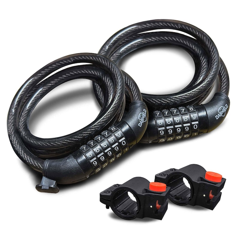 DaShield Bike Lock Cable 5 Digit Resettable Combination Code for Bicycle and Scooter image 1