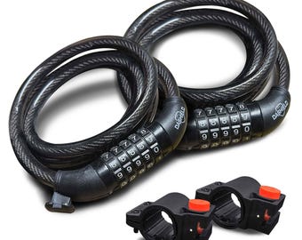 Antidiefstalkabelsloten voor fietsen en scooters - DaShield-kabel voor fietsslot, 5-cijferig resetbaar