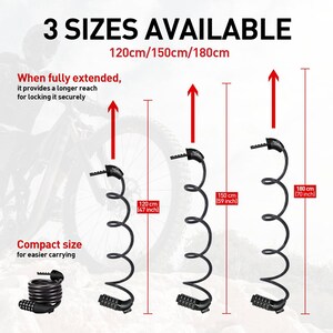 DaShield Bike Lock Cable 5 Digit Resettable Combination Code for Bicycle and Scooter image 4