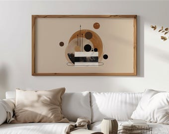 Minimalist Japandi Frame TV Art, Birthday Cake Circle Design, Samsung TV Art, Modern Wall Decor, Zen Art for Frame TV, Digital Download 41