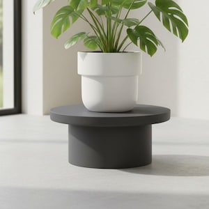 Minimalist 3D Printed Plant Stand "Neo Base" | Custom Color Pedestal for Modern Planters | Round Display Base by Viviero3D