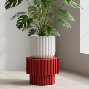 Support pour plante « Vorn » - Surélévation moderne pour jardinière imprimée en 3D, base de présentation architecturale pour pots d'intérieur