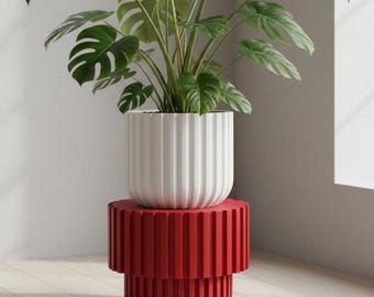 Plant Stand "Vorn" – Modern 3D Printed Planter Riser, Architectural Display Base for Indoor Pots
