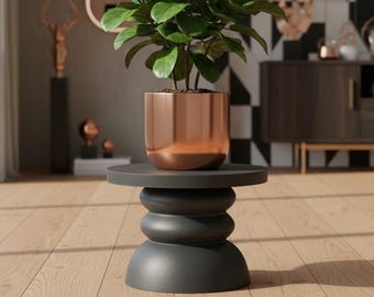 3D Printed Pedestal Plant Stand "Moro", Modern Riser for Indoor Planters