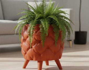 Sculptural Planter with Legs "Kivu" | Textured 3D Printed Modern Plant Pot · by Viviero3D