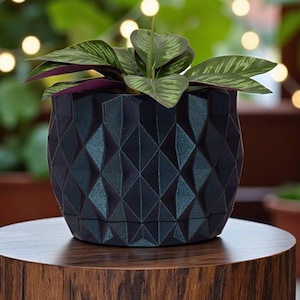 3D Printed Planter Pot &quot;Prisma&quot; with Drainage, Geometric Plant Pot, Modern Succulent Pot, Gift, Unique Home Decor