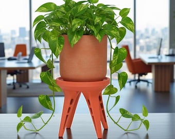 Plant Stand "AeroFour" – 3D Printed Pot Riser with Modern Sculptural Legs
