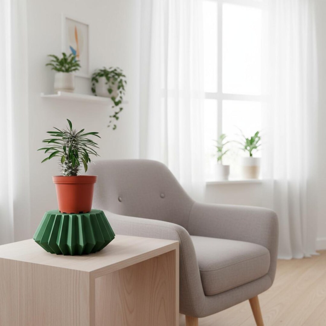 Modern Plant Riser Modern 3D Printed Pedestal Plant Stand