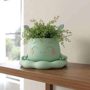 Pot à succulentes imprimé en 3D « Pika », pot de fleurs d'intérieur moderne