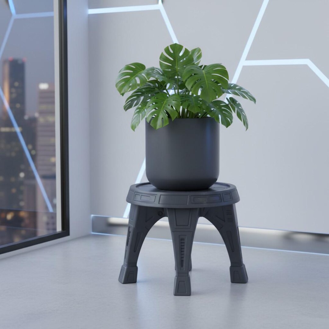 Modern Plant Riser Modern Plant Stand “CORT”– Sculptural 3D Printed Pot Riser With ...