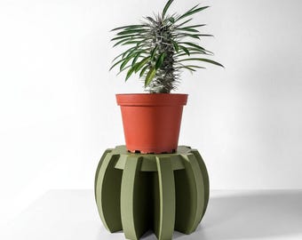 Modern Plant Stand, 3D Printed Pedestal Riser for Indoor Planters, Architectural Pot Display, Miko