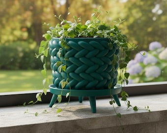 Planter with Legs “Braido” – 3D Printed Sculptural Plant Pot with Optional Drainage · by Viviero3D